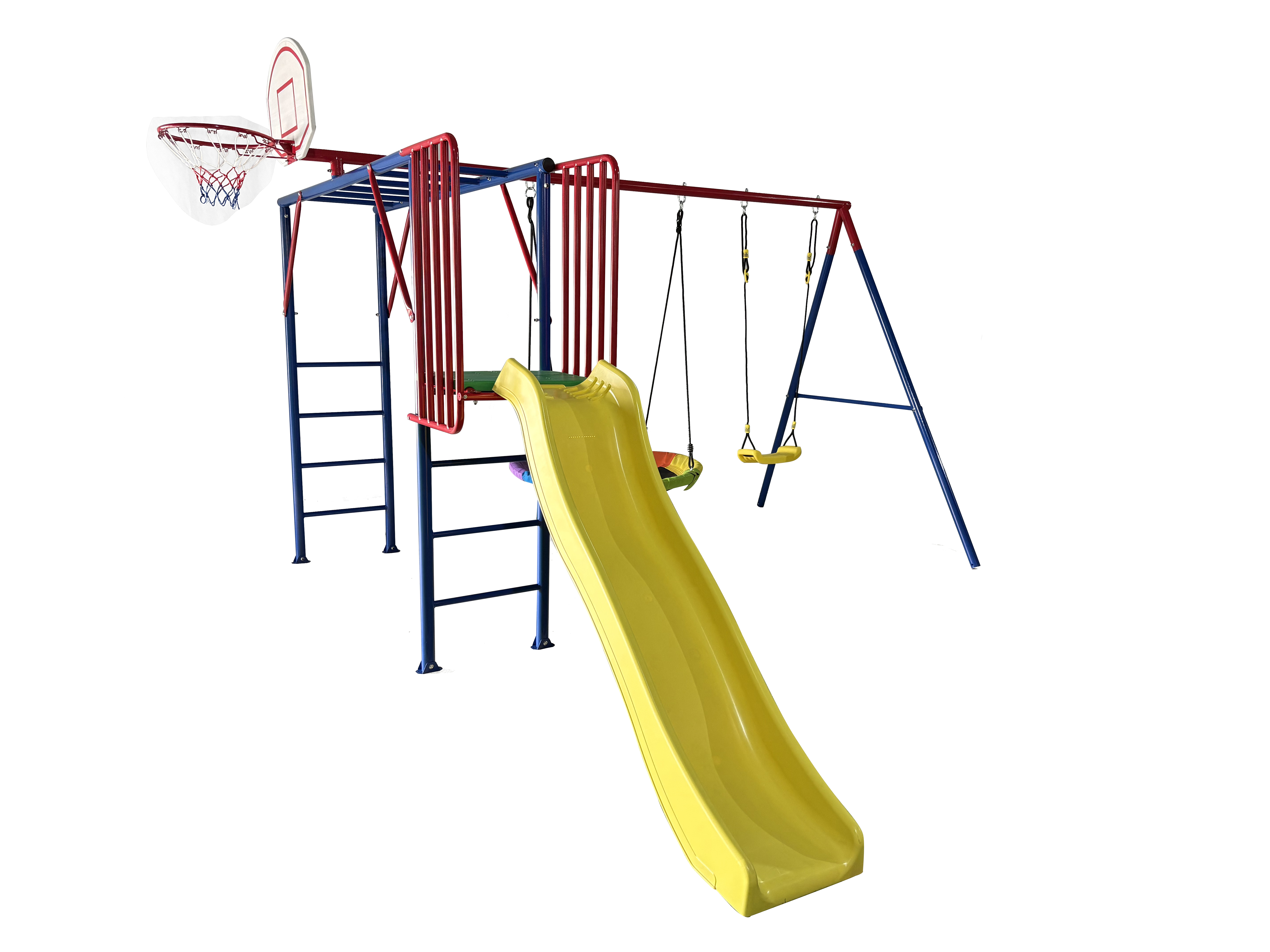 Centre Park Swing, Nest, Monkey Bar, 6FT Water Slide, Basketball 