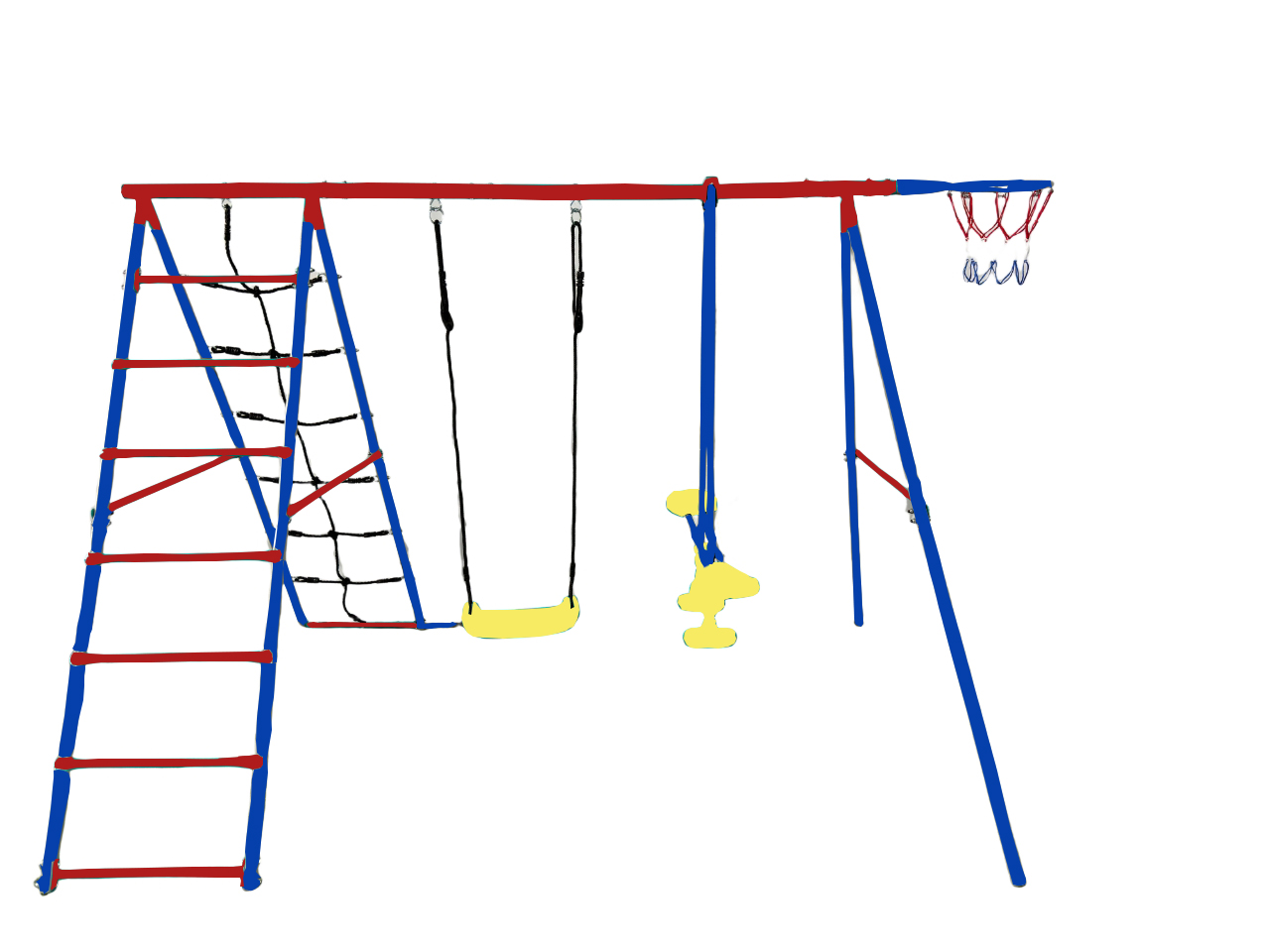 5 in 1 Swing,swing with climbing ladder & net